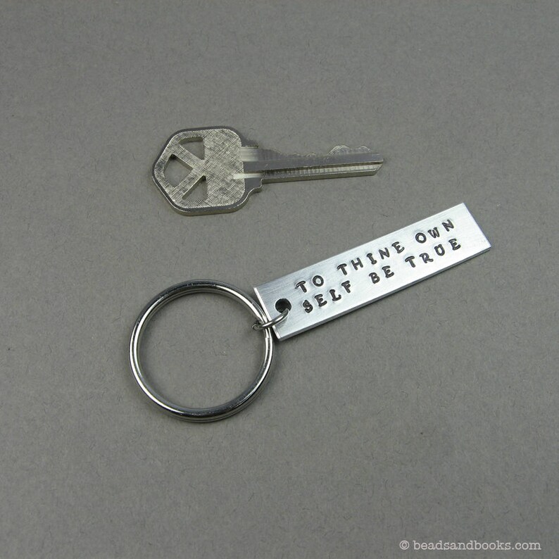 Shakespeare Quote Keychain To Thine Own Self Be True Hamlet Quotation image 4