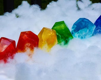 Rainbow Cloudswirl Sparkle Gems | Handmade Resin Decor