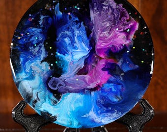 Cosmic Nebula Resin Shadowbox | Galaxy Display Art | Handmade Space Desk & Wall Decor