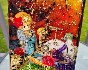 One Piece Nami Resin Art | 3D Mixed Media Wall/Display Piece (approx. 6.5" x 9.5")