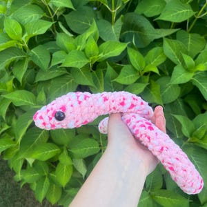 Crocheted Snake Amigurumi | Handmade Item Toy Plush |  Creatures Pink | Crochet Kids Snake | Plushie Stuffed Animal | Multi Colored Snake