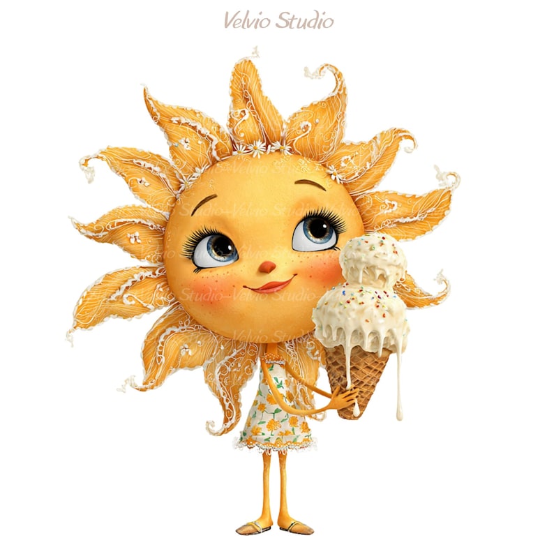 Whimsical Sun Characters Clipart Set: 18 PNG & JPG (digital Printable ...