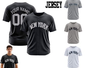 Jersey honkbalteam New York – aangepaste naam en nummer jersey shirt, gepersonaliseerd cadeau voor mannen, vrouwen, kinderen en honkbalfans