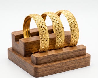 22-karaats vergulde lasergesneden armband, brede gouden armband 1,5 cm