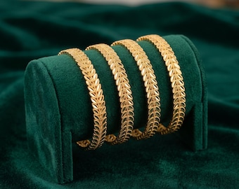 22-karaats vergulde Başak armband met tarwemotief