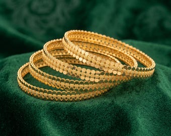 22-karaats vergulde filigraan armband, gouden armband met textuur