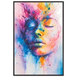 Watercolor Meditation Art Canvas Print - Pastel Serenity for Mindful Spaces - Premium Wooden Framed Poster With Fine Art Paper