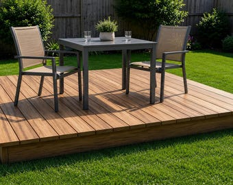 DIY 8x8 Floating Deck Plans Ground Level Freestanding Platform TuffBlock Cut List Lumber PDF