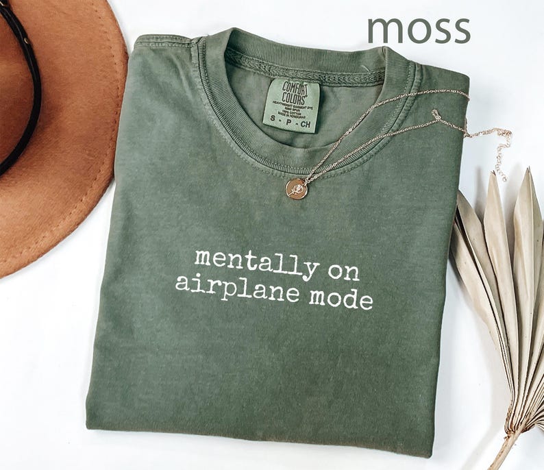 Mentally On Airplane Mode Shirt, Graphic Tee for Travelers, Casual Travel Shirt, Gift for Wanderlust, Funny Travel Quote Shirt