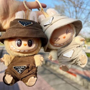 Labubu Corduroy Mini Doll Clothing Set - Cute Hat & Shoes | 17cm Vinyl Doll Clothes Accessories | Sitting Training Outfit Party Game Toys