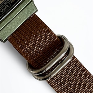 Custom Casio F-91 Green Digital Watch – Brown Nylon Strap image 13