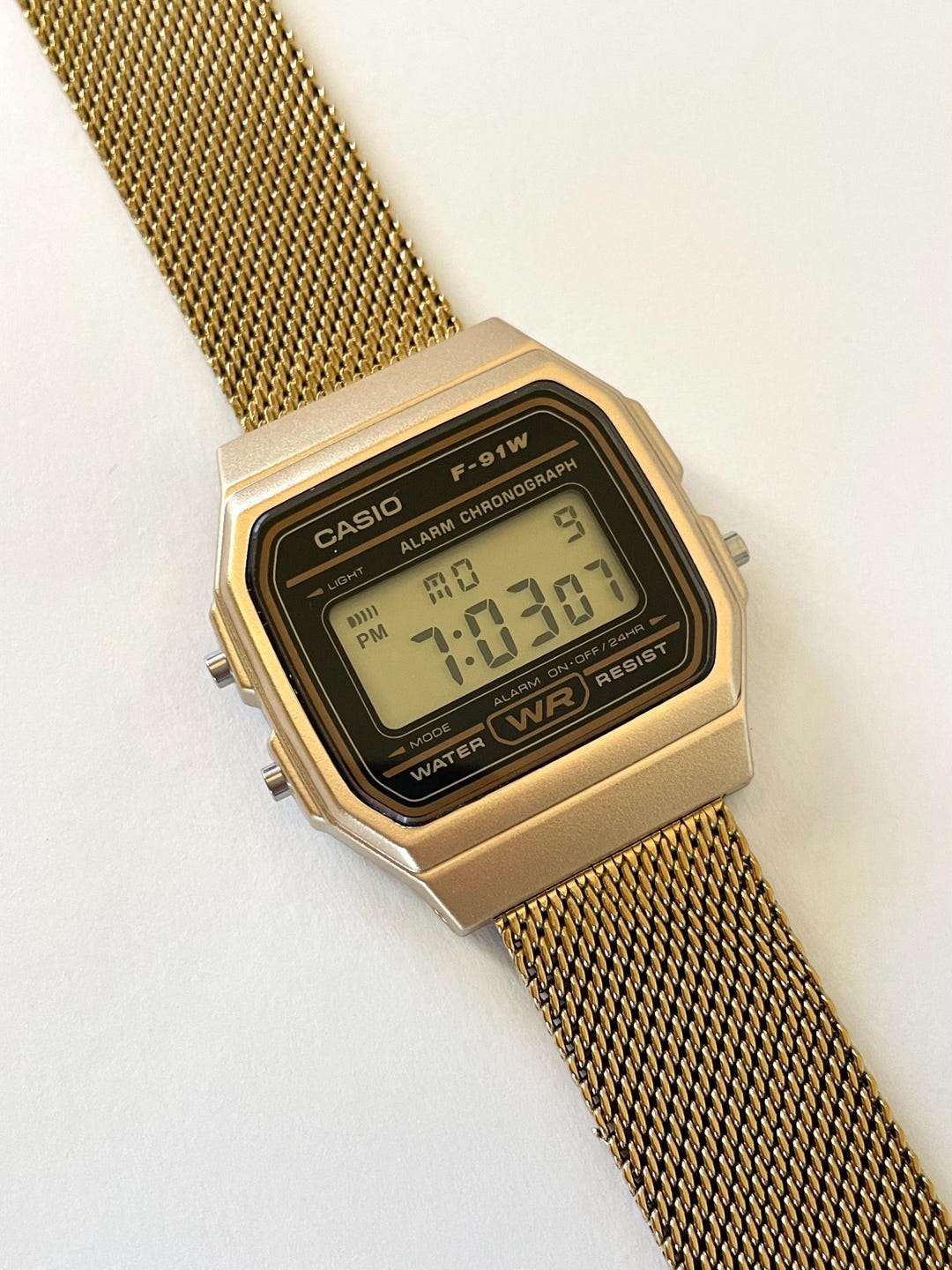Casio Gold Tone Digital Watch with Mesh Band Retro Style CASIO LA690WEMY-1 WOMEN GOLD TONE MESH BAND DIGITAL WATCH | eBay main image 3