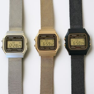 Casio F-91W Digital Quartz Watch – Customized with Metal Band, Retro Unisex Style