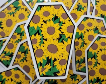 Sunflower Coffin 3" Vinyl Sticker