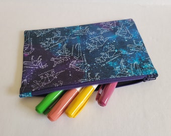 Galaxy Dinosaur Constellations Zipper Pouch Pencil Case Makeup Bag