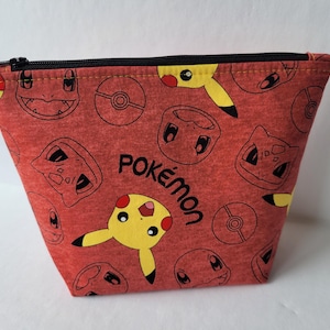 Starters on Red Flat Bottom Makeup Bag Zipper Pouch