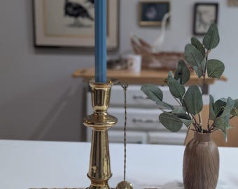 Vintage Brass Taper Candlestick Holder with Snuffer