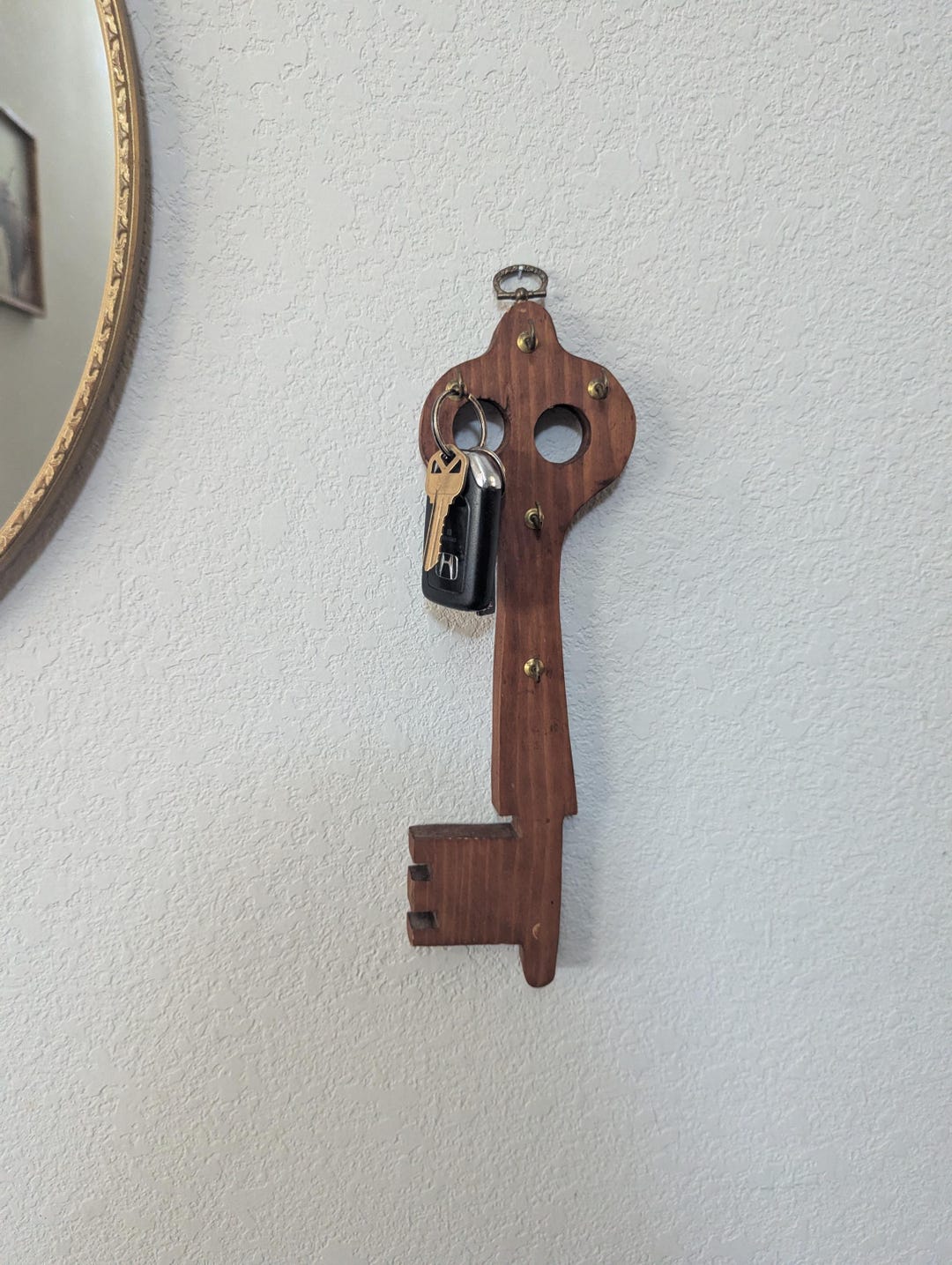 Vintage Wooden Skeleton Key Wall Mount Key Holder - Etsy