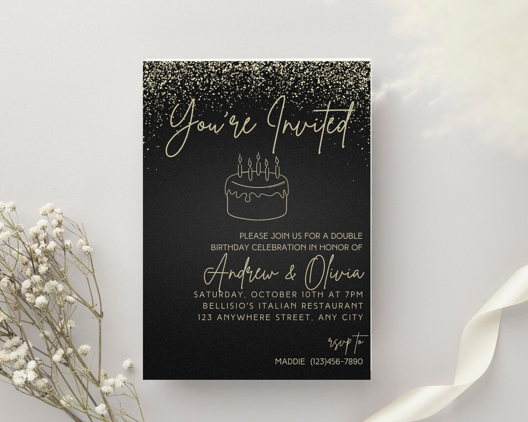 Joint Party Birthday Invitation, Couple Birthday Party, Double Birthday ...