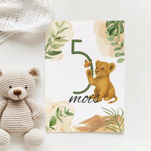 Biglietti di auguri personalizzati per la nascita del bambino a Savannah – 13 biglietti PDF stampabili 10x15 cm – Regalo di nascita – Monitoraggio mese per mese