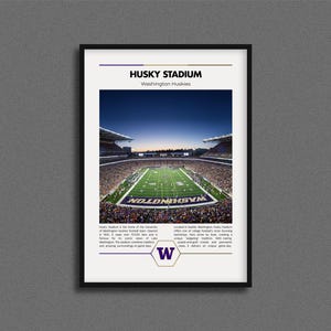 Husky Stadion Poster | Washington Huskies Poster | Husky Stadion Poster | Collage Fußball | Druckbare Wandkunst | Vintage NFL Print