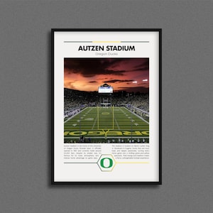 Autzen Stadium Print | Oregon Ducks Poster | Autzen Stadium Poster | Collage Football | Printable Wall Art |Vintage NFL Print | NFL Poster