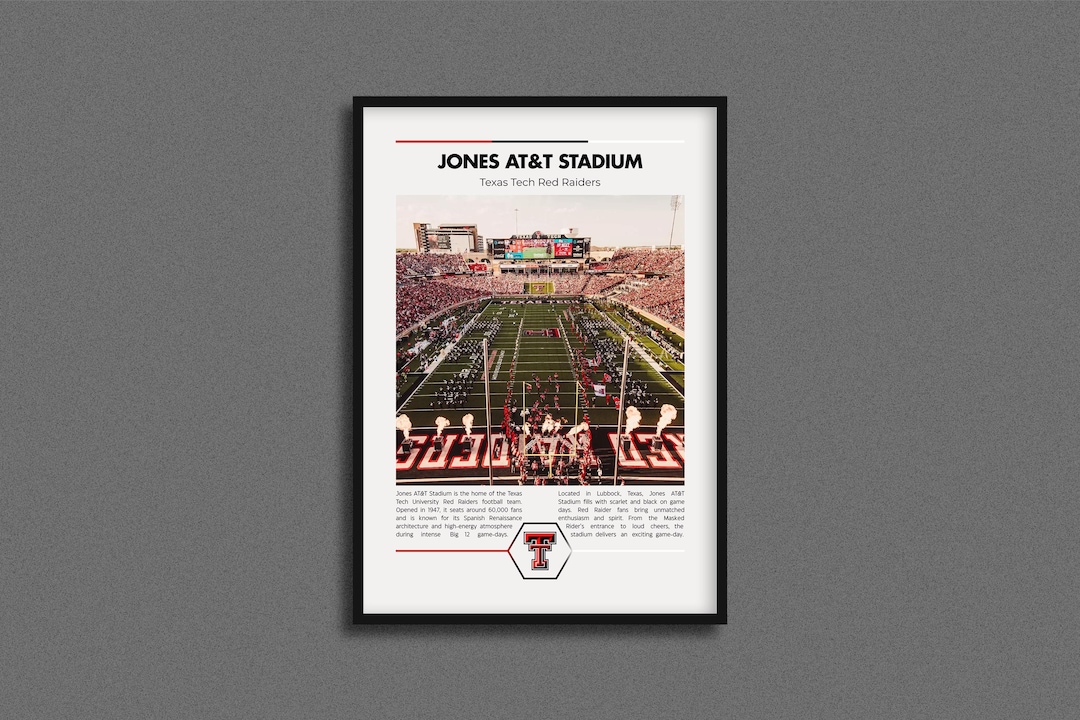 Jones AT&T Stadium Print | Texas Tech Red Raiders Poster | Jones AT T ...