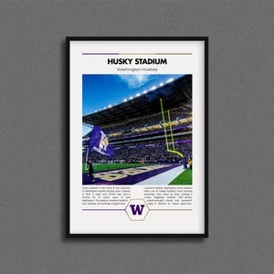 Husky Stadion Poster | Washington Huskies Poster | Husky Stadion Poster | Collage Fußball | Druckbare Wandkunst | Vintage NFL Print