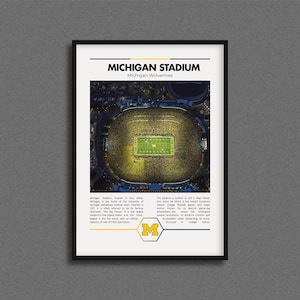 Michigan Stadium Print | Michigan Wolverines Poster | Michigan Stadium Poster | Collage Football | Printable Wall Art | Vintage NFL Print