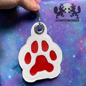 Fursuit Collar Tag - Paw Print Shape (Four Colors to Choose From)