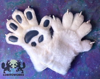 Custom Anthro Five-Finger Fursuit Paw Gloves