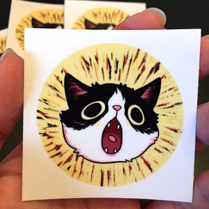 Yelly Shelly - Tuxedo Cat Vinyl Sticker