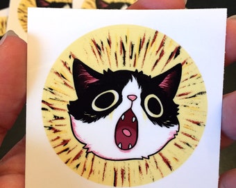 Yelly Shelly - Tuxedo Cat Vinyl Sticker