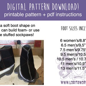 Fursuit Paw Liner Pattern + Tutorial DIGITAL DOWNLOAD PDF image 2