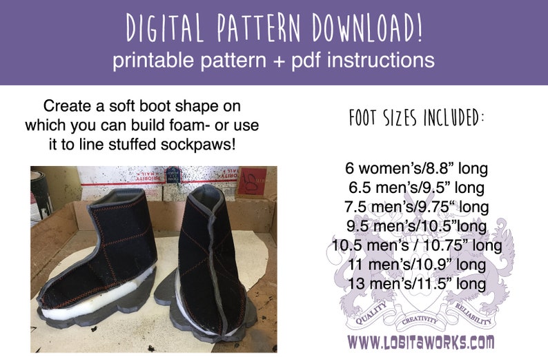 Fursuit Paw Liner Pattern + Tutorial DIGITAL DOWNLOAD PDF image 2