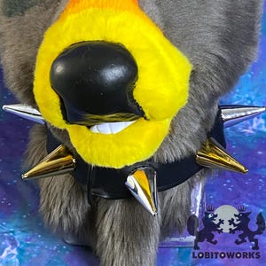 Fursuit Collar - Black with Alternating Silver and Gold Spikes - READY TO SHIP