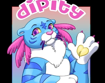 Digital Media Furry Conbadge Commission - printed and laminated