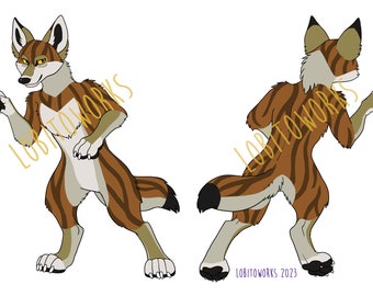 Adoptable Furry Coyote Character -  Hall
