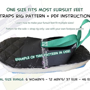 Taglia unica adatta alla maggior parte dei modelli di attrezzatura per cinghie per piedi Fursuit + istruzioni in PDF