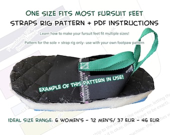 One Size Fits Most Fursuit Feet Straps Rig Pattern + PDF Instructions