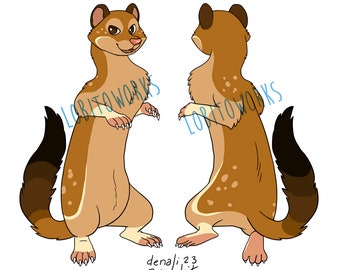 Adoptable Furry Ferret/Weasel Character -  Freckle
