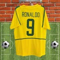 Retro Brazil 2002 Home Jersey, Ronaldo 9 Soccer Jersey, World Cup Champions Shirt, Gift product logo