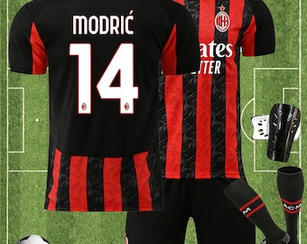 Set 25 26 Modric #14 op AC Milan geïnspireerde jersey en shorts, kinder- en volwassenenmaten