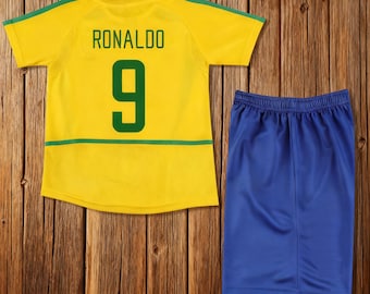Retro Brazil 2002 Home Jersey, Ronaldo 9 Soccer Jersey, World Cup