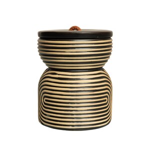 Pot décoratif bohème bohème texturé en céramique Anthropologie Collection Catalina image 4