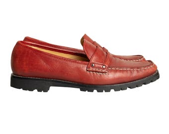 Women's Red Vintage Y2k Cole Haan Country Leather Slip-On Loafers - Size 9B