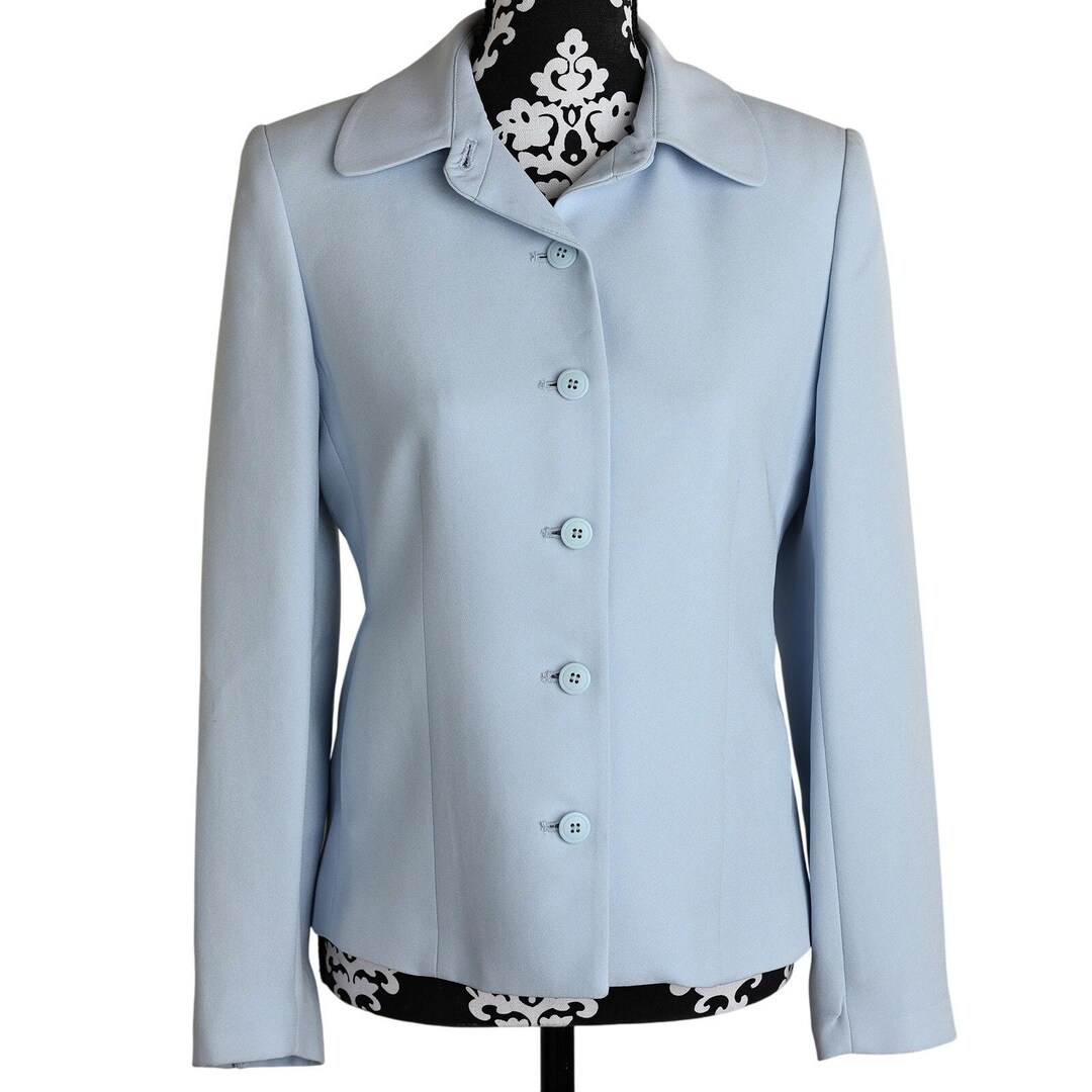 Vintage Lt Blue Casual Corner Front Button Blazer W/ Pockets - 4 - Etsy