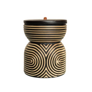 Pot décoratif bohème bohème texturé en céramique Anthropologie Collection Catalina image 1