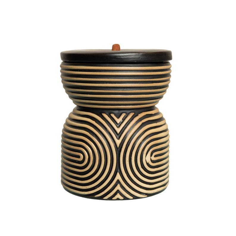 Pot décoratif bohème bohème texturé en céramique Anthropologie Collection Catalina image 1