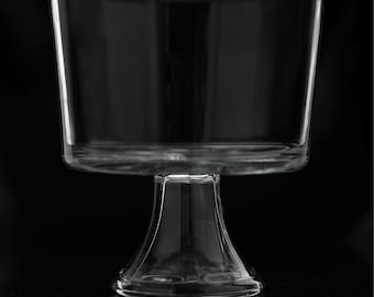 Vintage Anchor Hocking Clear Pressed Glass Footed Trifle Bowl Presence Monaco Pedestal Dessert Serving Dish - Excellent Condition